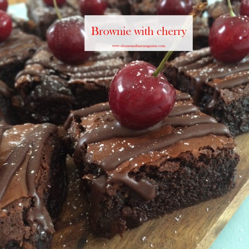 Brownie with cherry