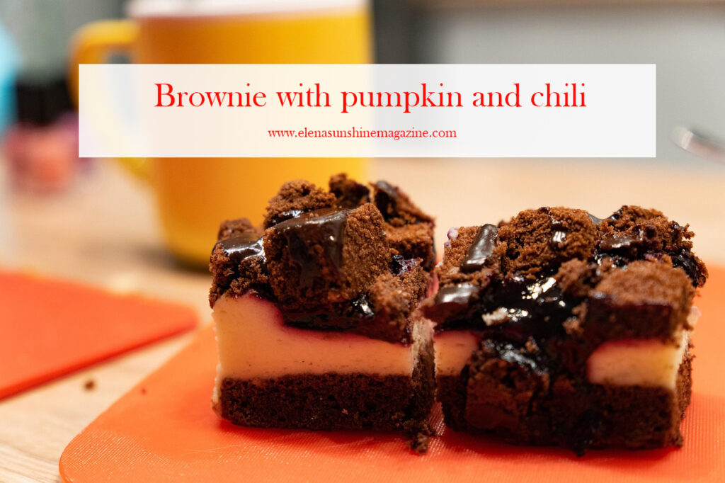 Brownie with pumpkin and chili