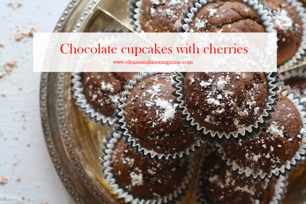 Chocolate cupcakes with cherries