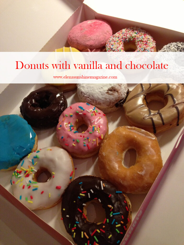 Donuts with vanilla and chocolate