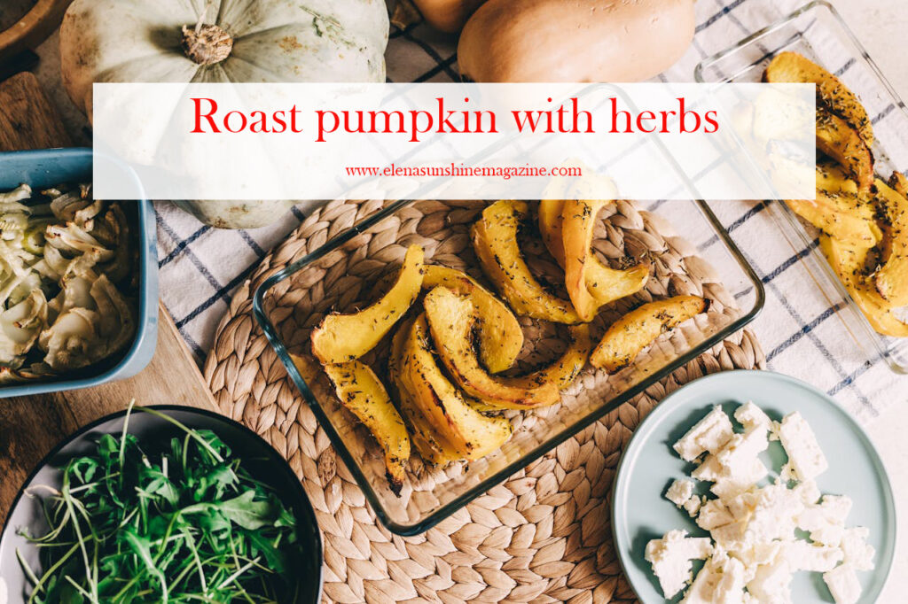 Roast pumpkin with herbs