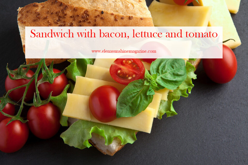 Sandwich with bacon, lettuce and tomato