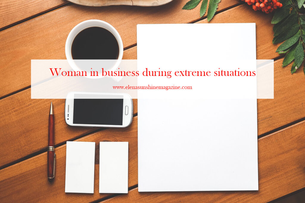 Woman in business during extreme situations