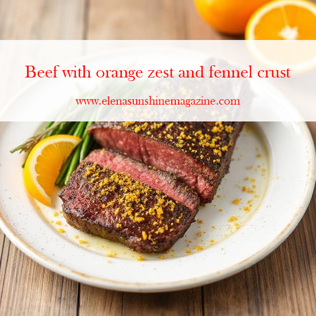 Beef with orange zest and fennel crust