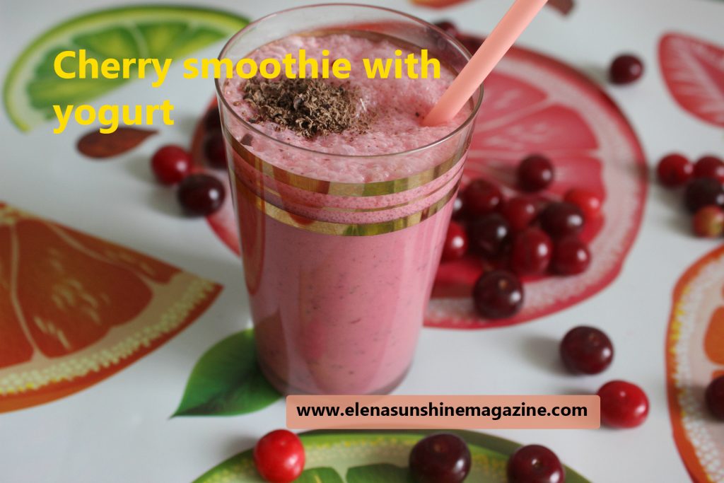 Cherry smoothie with yogurt