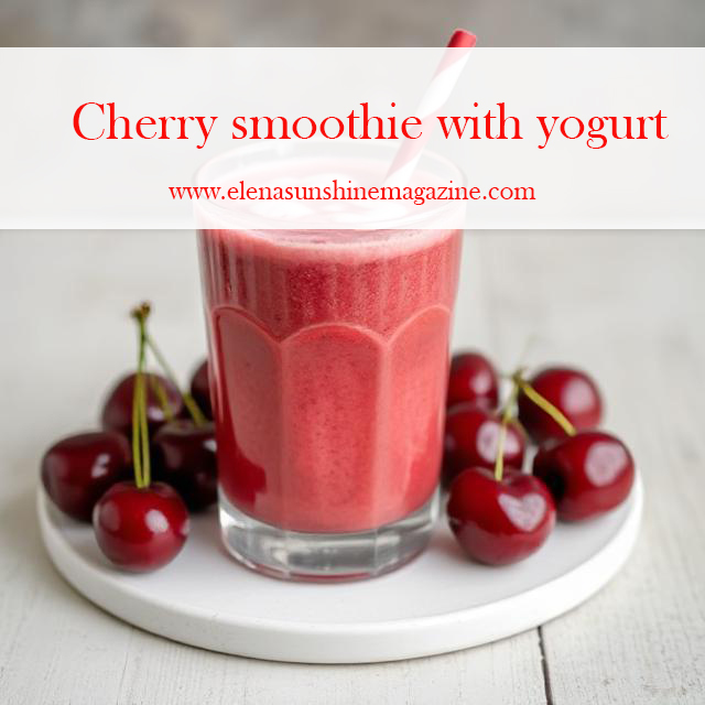 Cherry smoothie with yogurt