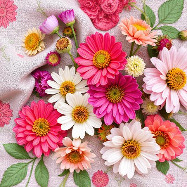 Flowers on textile elements