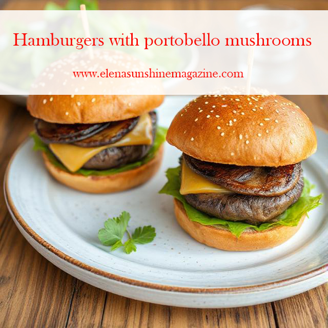 Hamburgers with portobello mushrooms