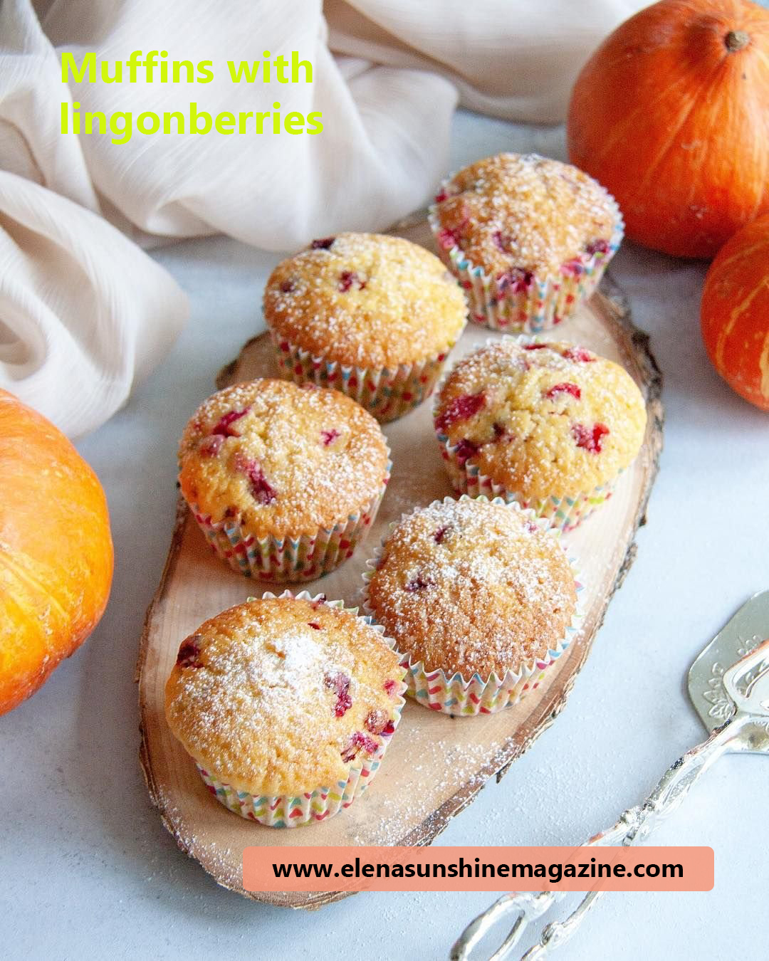 Muffins with lingonberries