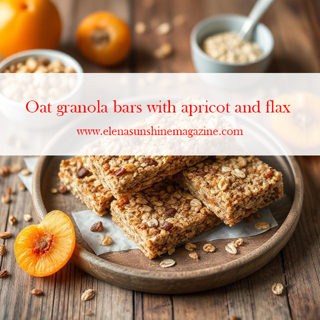 Oat granola bars with apricot and flax
