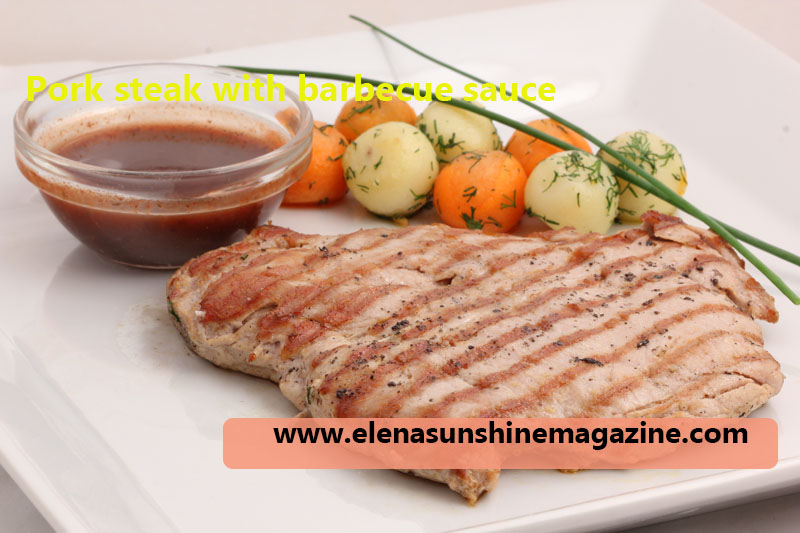 Pork steak with barbecue sauce