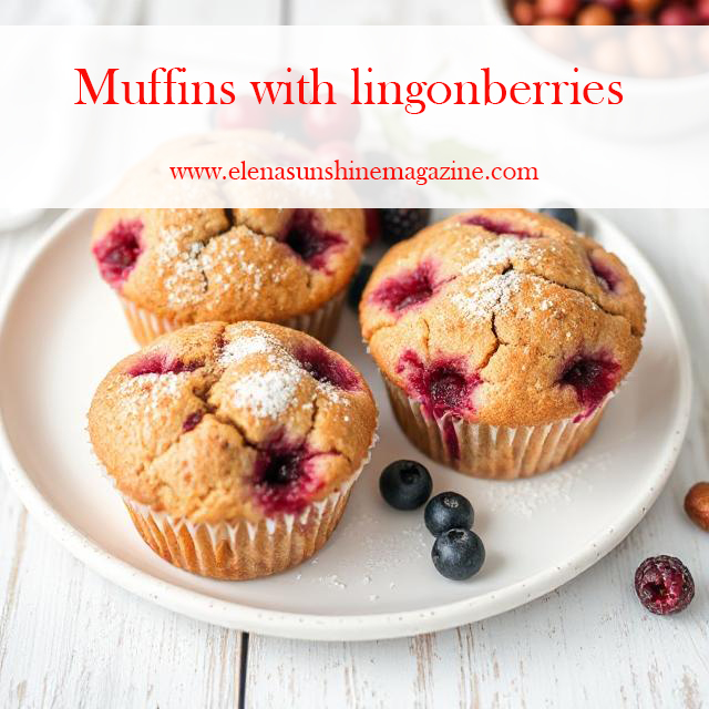Muffins with lingonberries