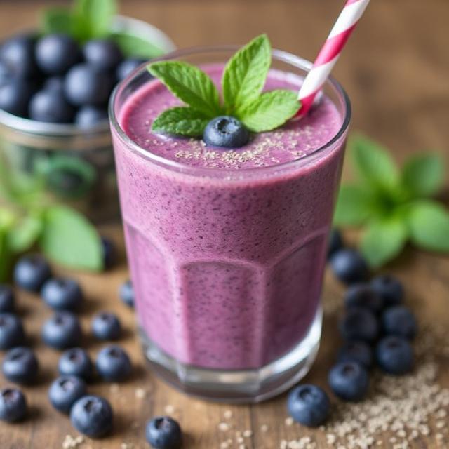 Blueberry flaxseed smoothie
