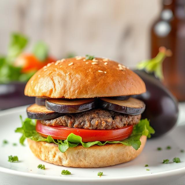Burger with eggplant