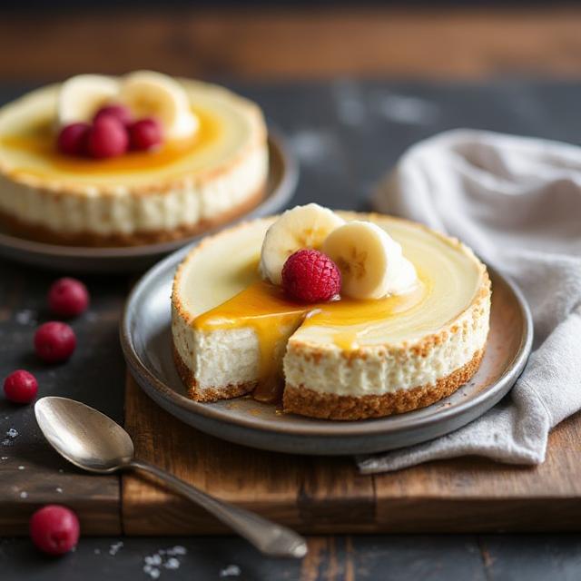 Cheesecakes with ricotta and banana