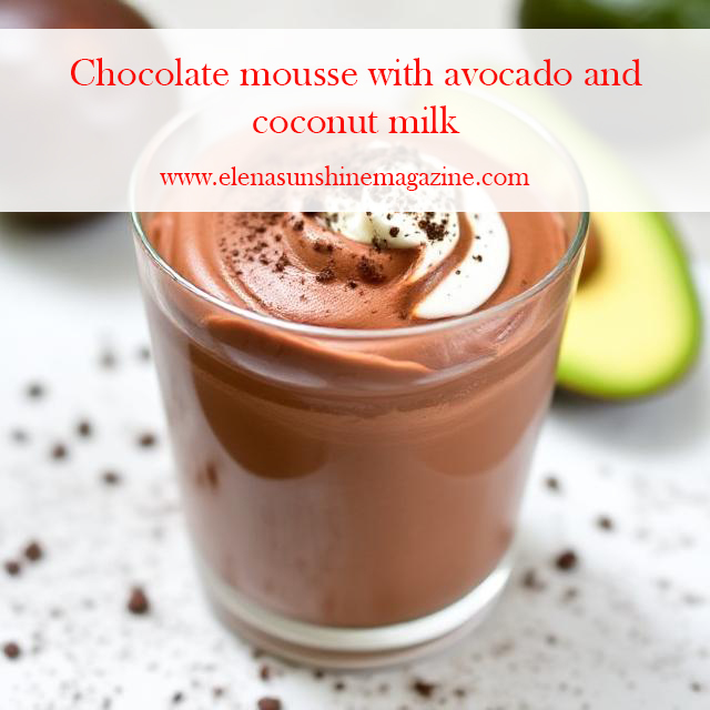 Chocolate mousse with avocado and coconut milk