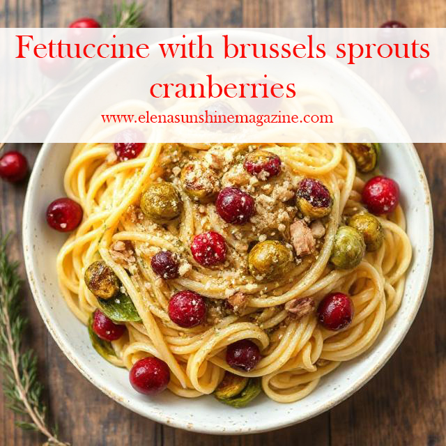 Fettuccine with brussels sprouts cranberries