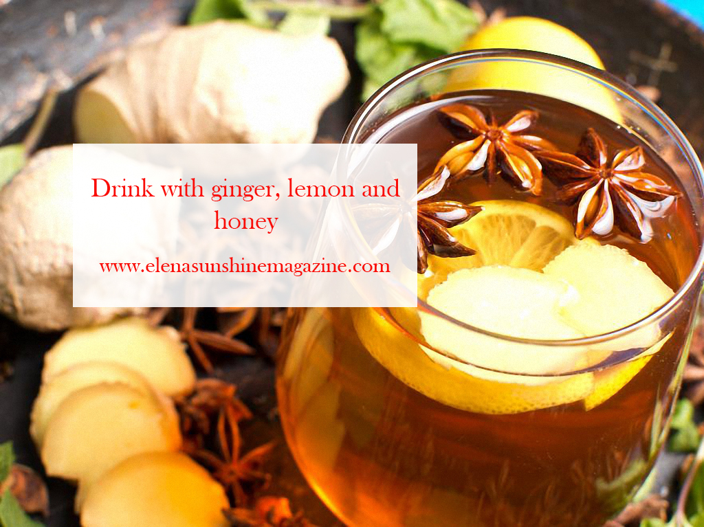 Immunity drink with ginger lemon and honey