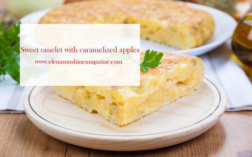 Sweet omelet with caramelized apples