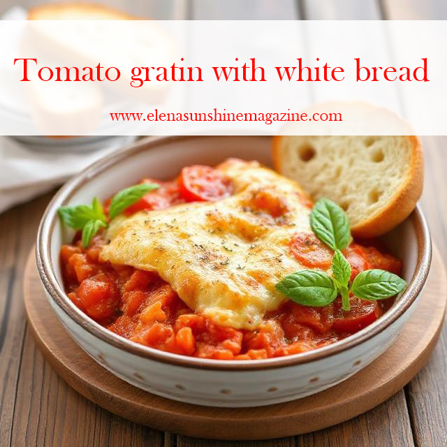 Tomato gratin with white bread