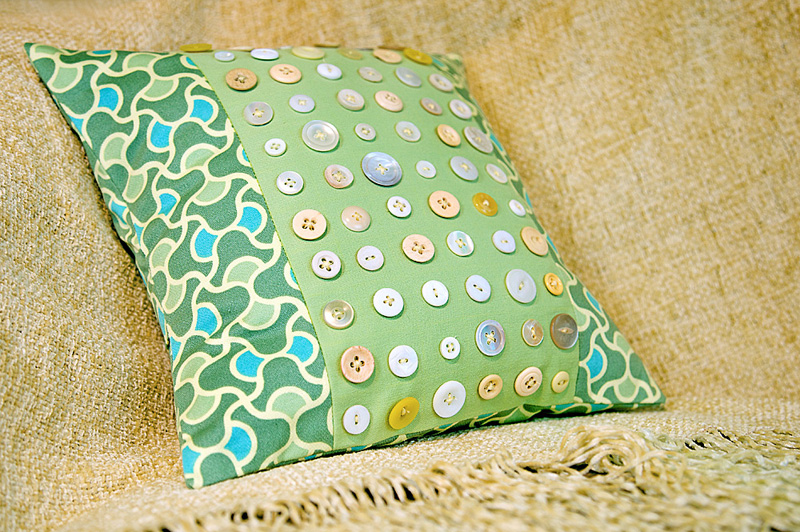 Button pattern on decorative pillows