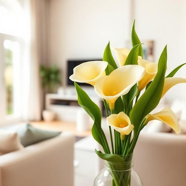 A beautiful bouquet of calla is combined with the interior design 