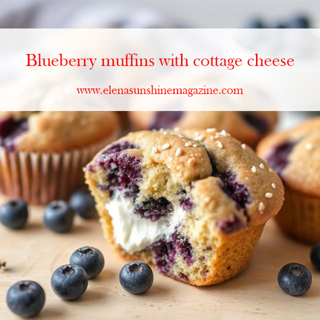 Blueberry muffins with cottage cheese