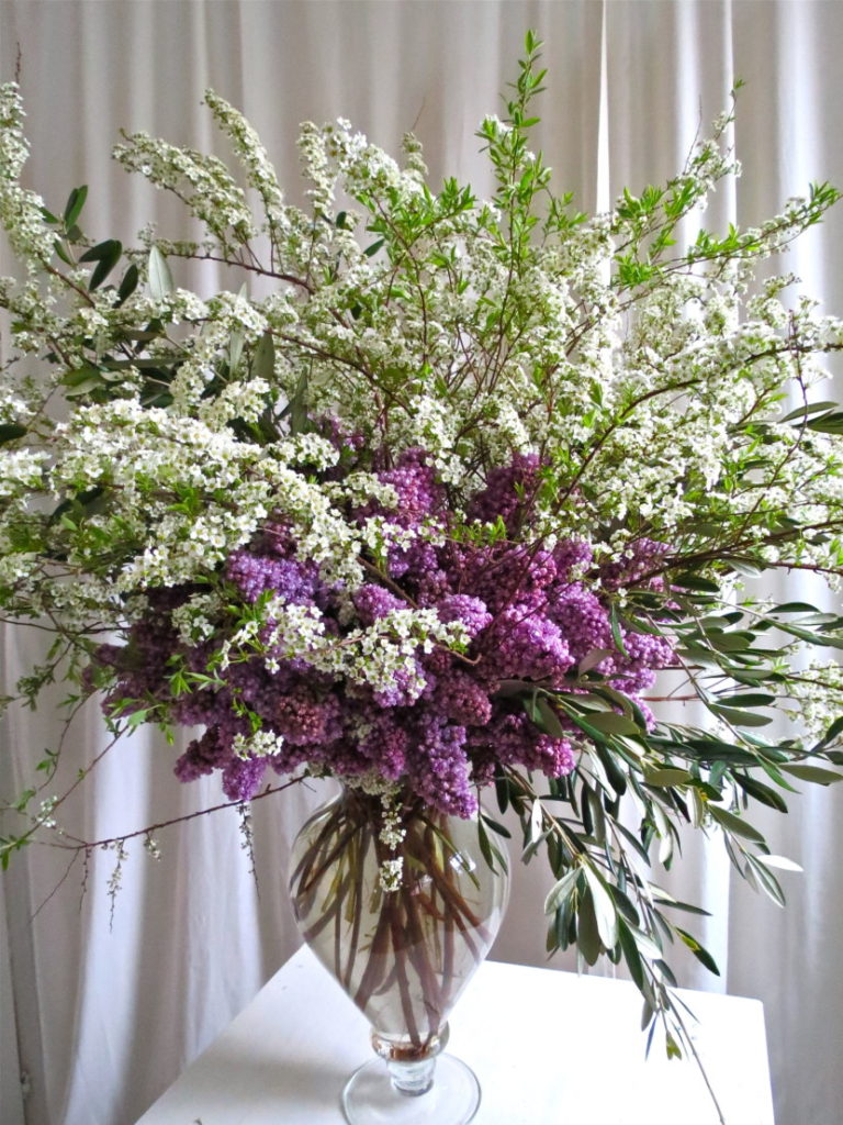 Bouquet of pink and white spirea