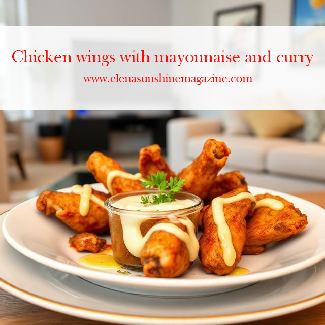 Chicken wings with mayonnaise and curry