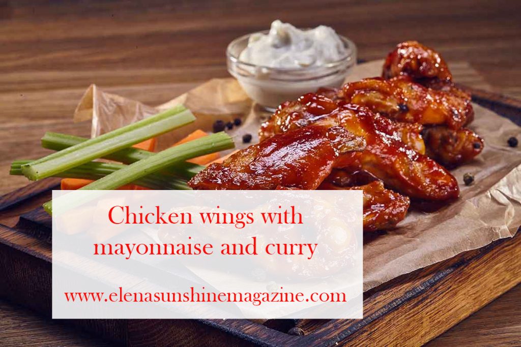 Chicken wings with mayonnaise and curry