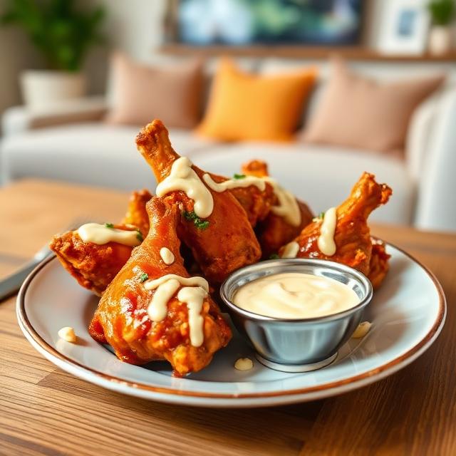 Chicken wings with mayonnaise and curry