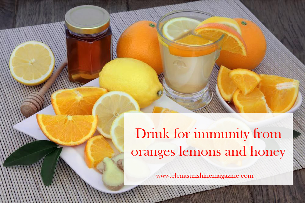 Drink for immunity from oranges lemons and honey