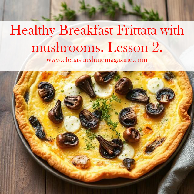 Healthy Breakfast Frittata with mushrooms. Lesson 2.