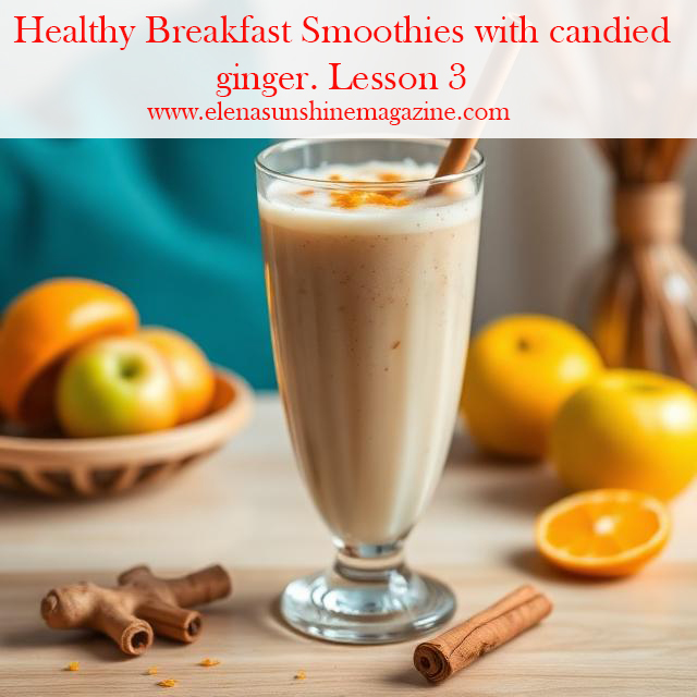 Healthy Breakfast Smoothies with candied ginger. Lesson 3