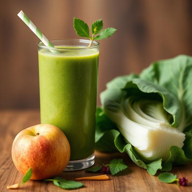 Ingredients:cucumber 1/2 piece frozen banana 1/2 piece frozen pineapple 1/2 cup baby spinach 3.53 almond oil 1 tablespoon vegetable milk (oatmeal, almond, soy) mint 5 leaves maple syrup for extra sweetness Instruction manual: Cooking time is 15 minutes Green smoothie with apple and Chinese cabbage 