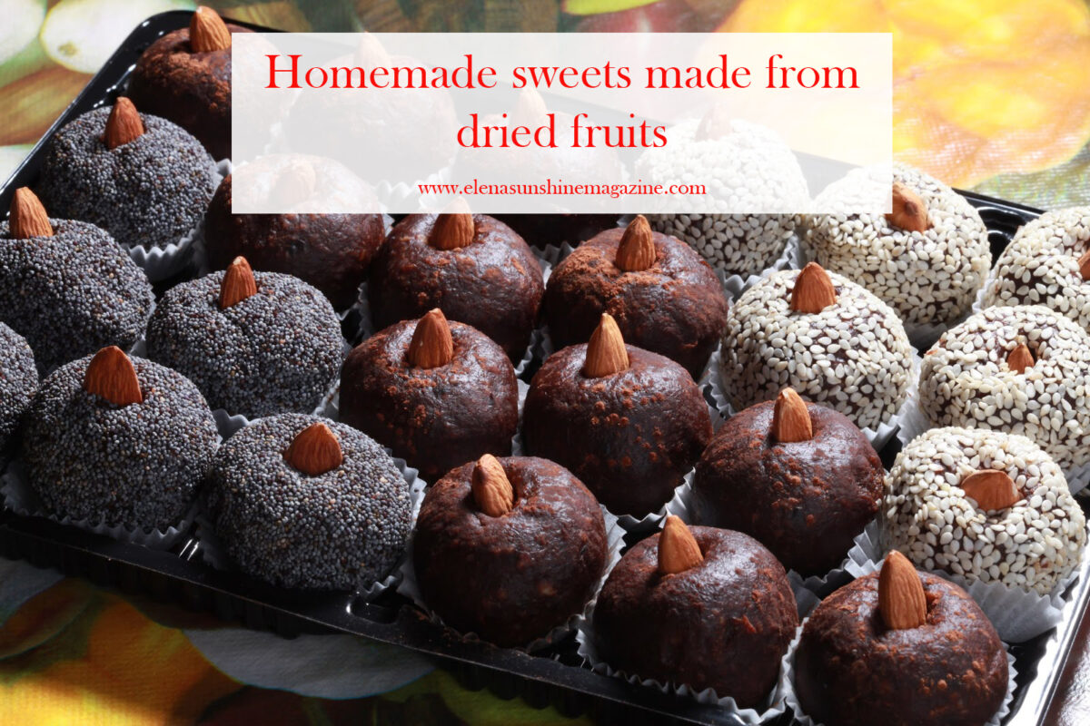 Homemade sweets made from dried fruits