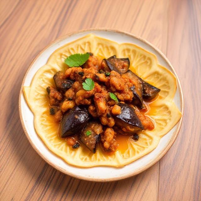 Kiwano with eggplant filling