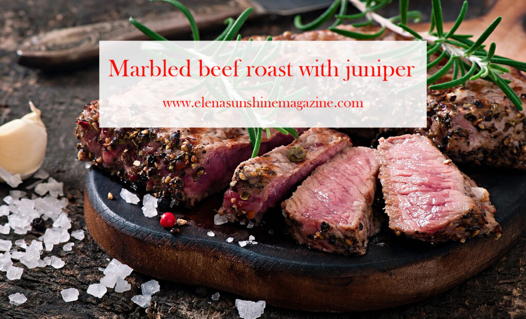 Marbled beef roast with juniper