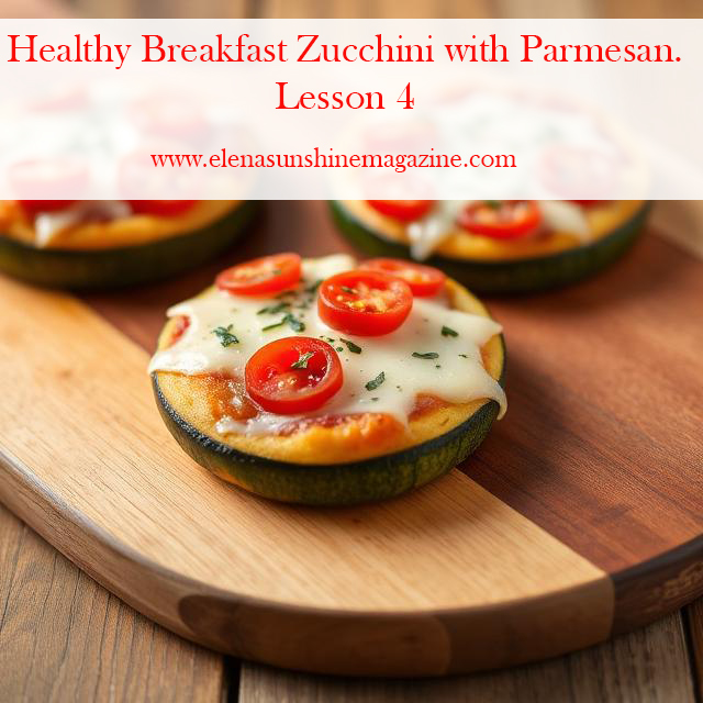 Healthy Breakfast Zucchini with Parmesan. Lesson 4