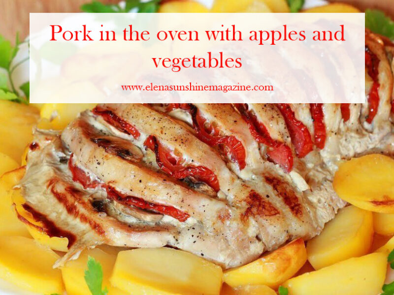 Pork in the oven with apples and vegetables