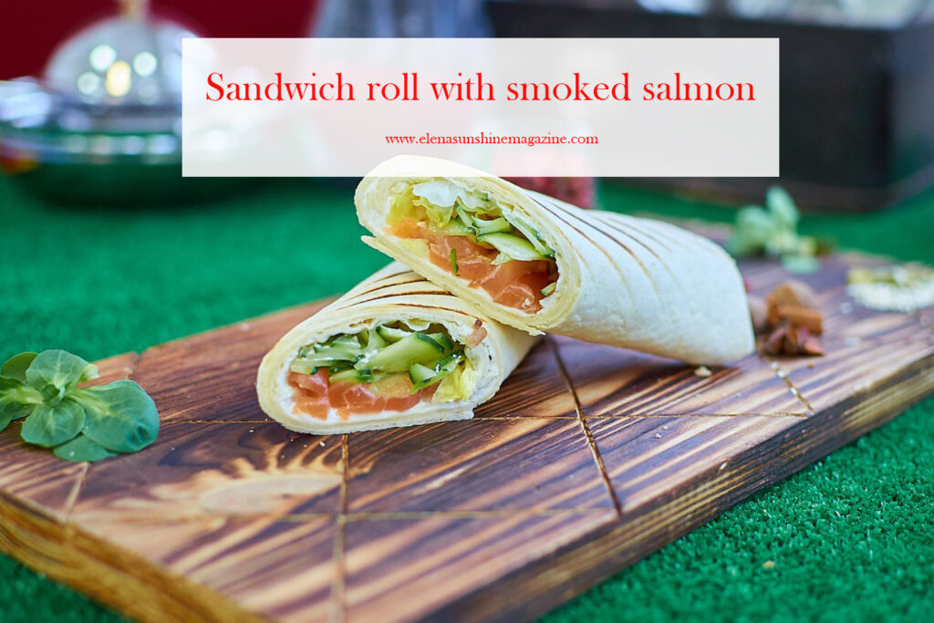 Sandwich roll with smoked salmon