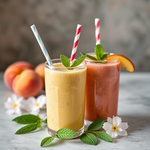 Smoothies with jasmine and peach