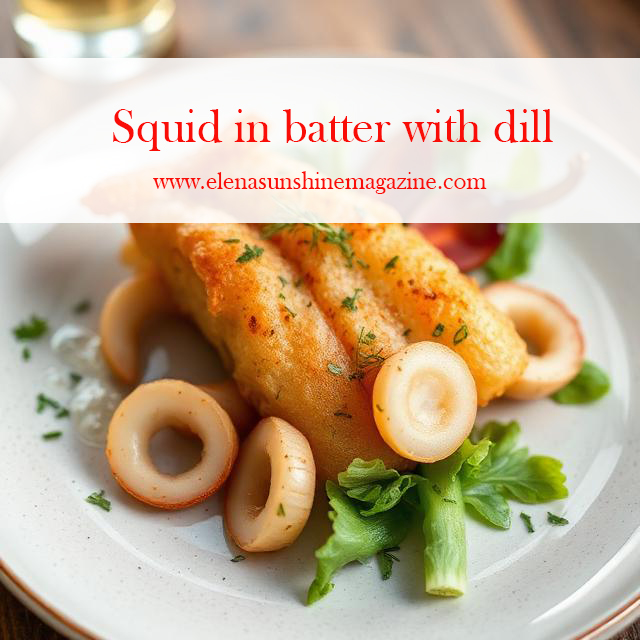 Squid in batter with dill