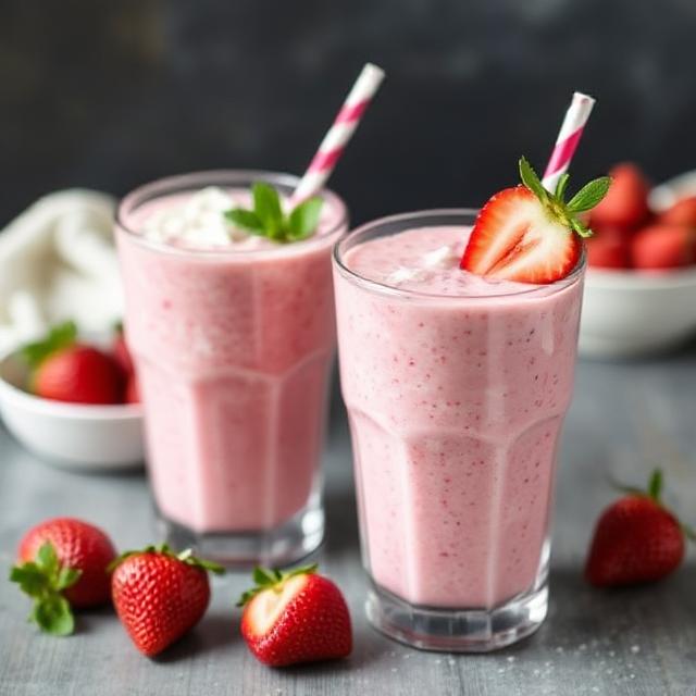 Strawberry and cottage cheese smoothie