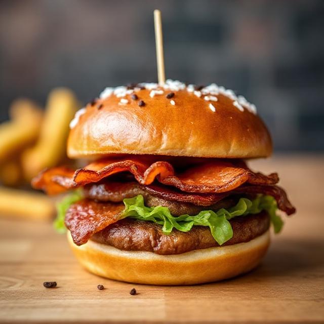The donuts Burger with bacon