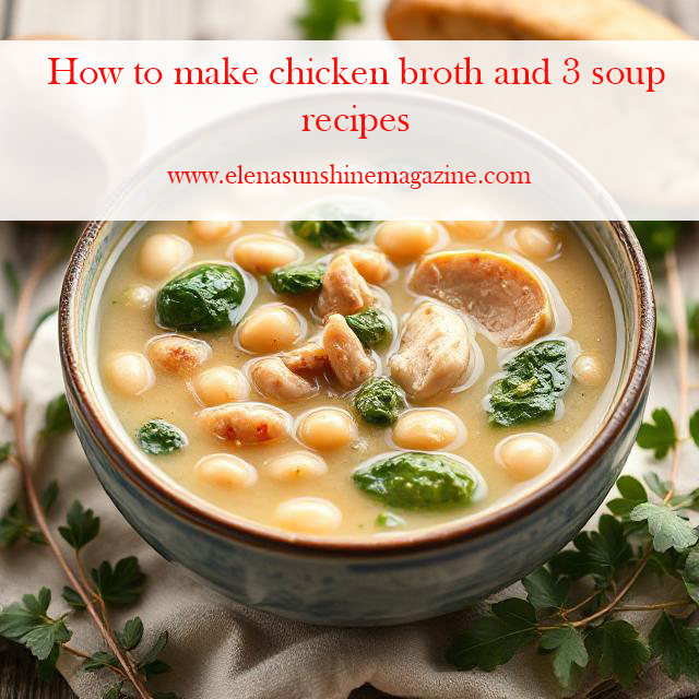 How to make chicken broth and 3 soup recipes