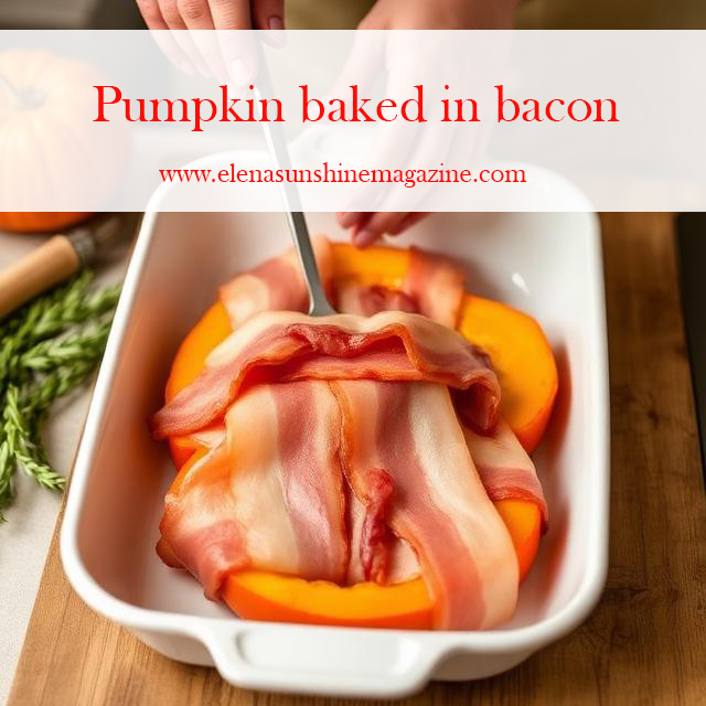 Pumpkin baked in bacon