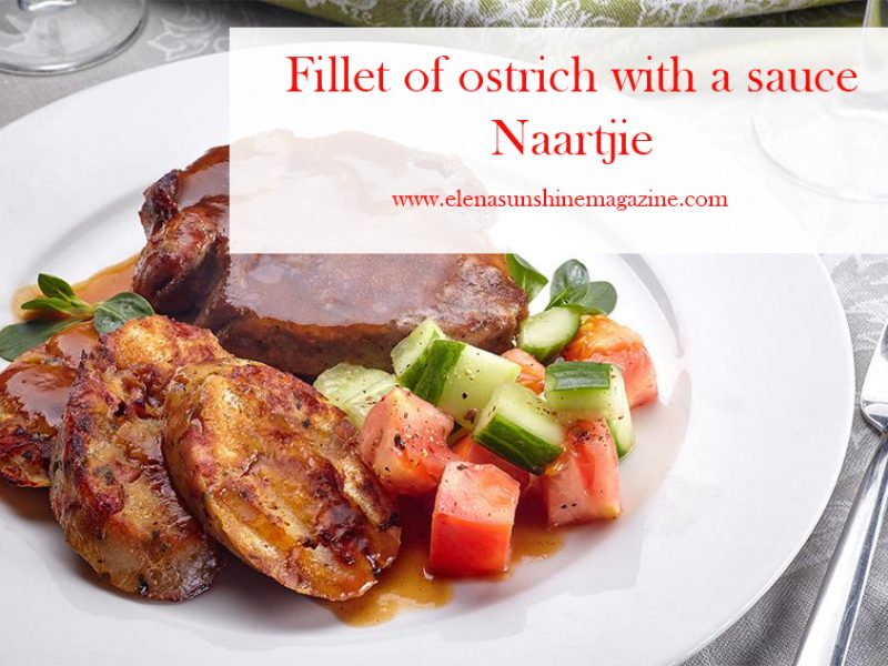Fillet of ostrich with a sauce Naartjie