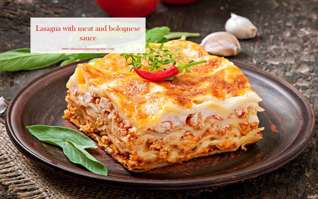 Lasagna with meat and bolognese sauce