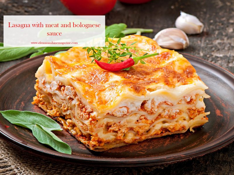 Lasagna with meat and bolognese sauce